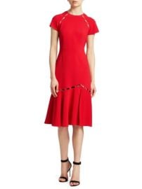 JONATHAN SIMKHAI - CUT-OUT FLOUNCE HEM SHEATH DRESS at Saks Fifth Avenue